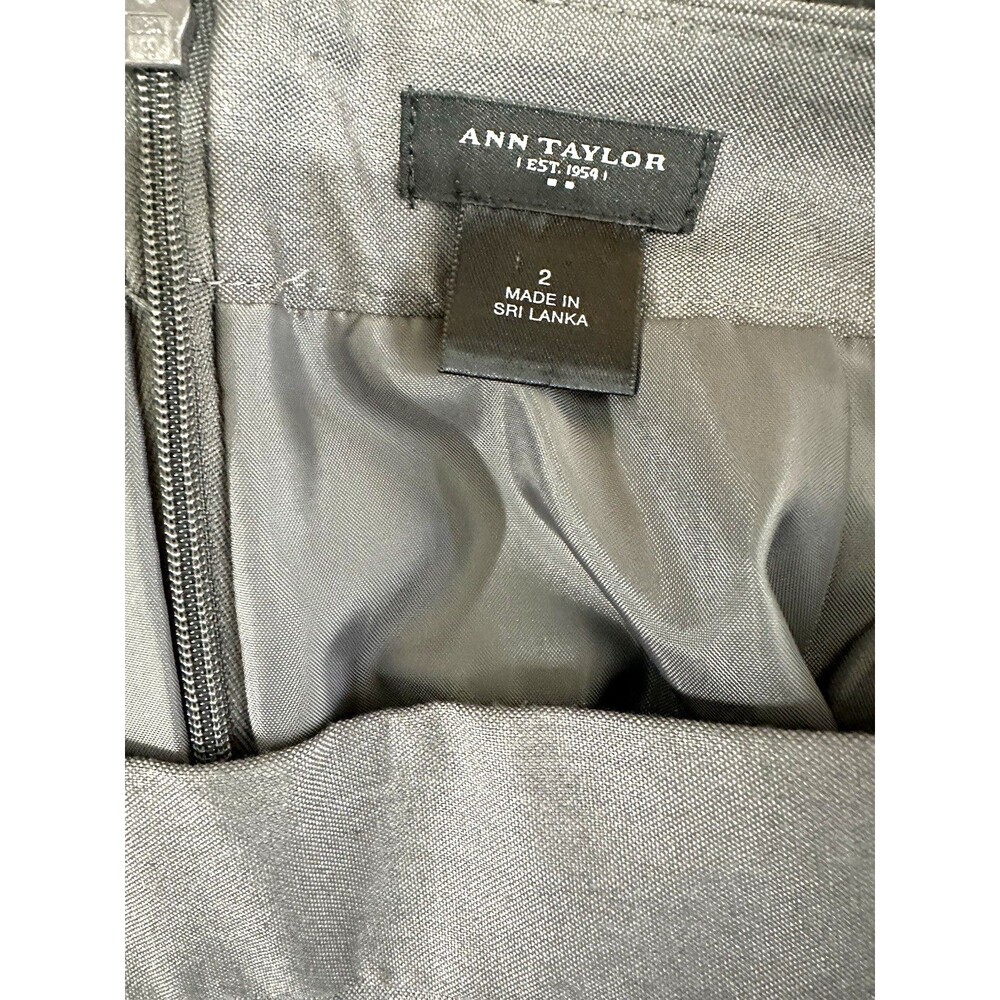 Ann Taylor Skirt Womens 2 Gray Suit Bottom Lined Business Career - Picture 5 of 6